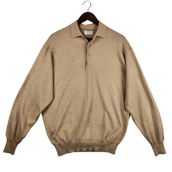 Gran Sasso Made in Italy Wool/Silk/Cashmere Luxury Knit Polo Sweater Men SZ M/L - Picture 1 of 16